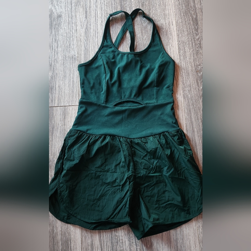 Dark Green Sleeveless Romper